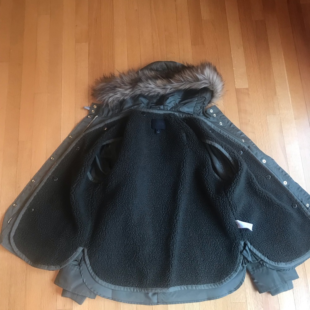 J. Crew Collection Olive Green Parka with Faux Fur Trim - Picture 3 of 7